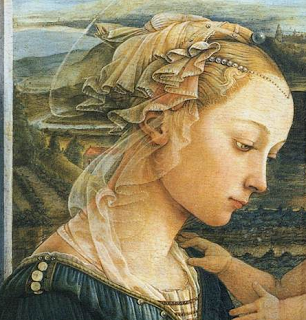 聖母子と天使たち（部分） フィリッポ・リッピ, 1465頃 ウフィツィ美術館, フィレンツェ