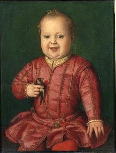コジモ1世の息子ガルツィアの肖像 アニョロ・ブロンズィーノ, 1544 ウフィツィ美術館, フィレンツェ